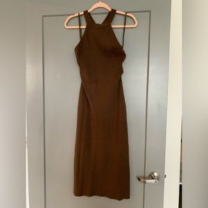 Banana Republic Brown Halter MIDI Sweater Dress NWT